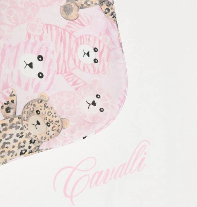 Roberto Cavalli Junior Deken met teddybeerprint Wit