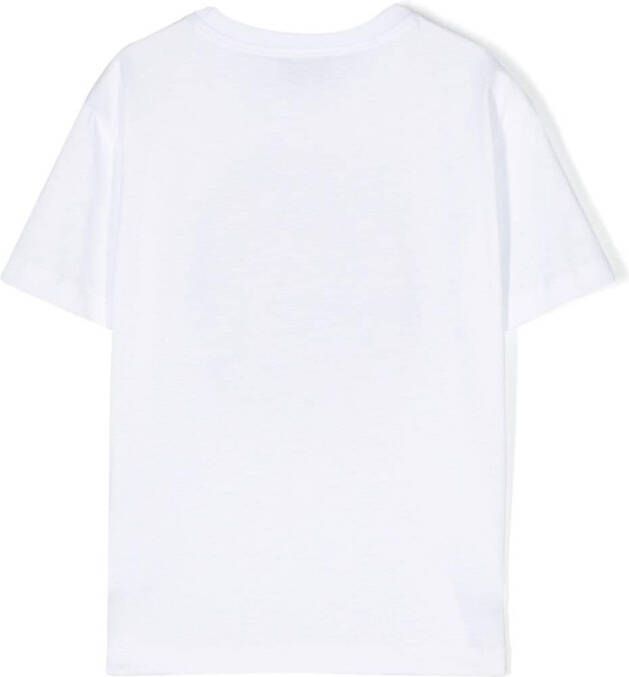 Roberto Cavalli Junior T-shirt met geborduurd logo Wit