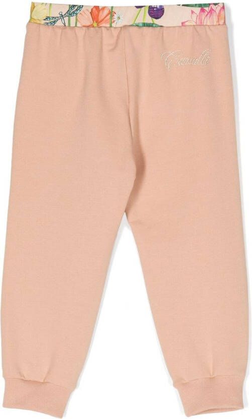 Roberto Cavalli Junior Trainingsbroek met geborduurd logo Roze