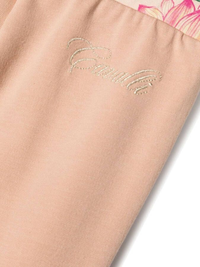 Roberto Cavalli Junior Trainingsbroek met geborduurd logo Roze