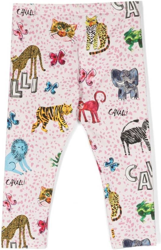 Roberto Cavalli Junior Legging met print Roze