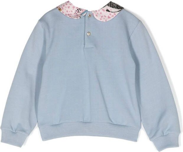 Roberto Cavalli Junior Sweater met Peter Pan kraag Blauw