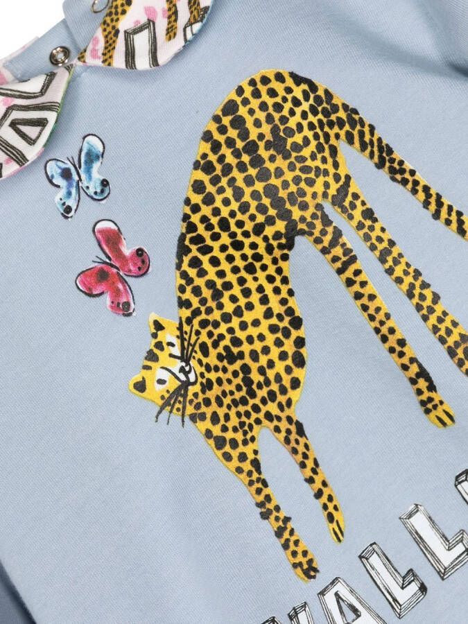 Roberto Cavalli Junior Sweater met Peter Pan kraag Blauw