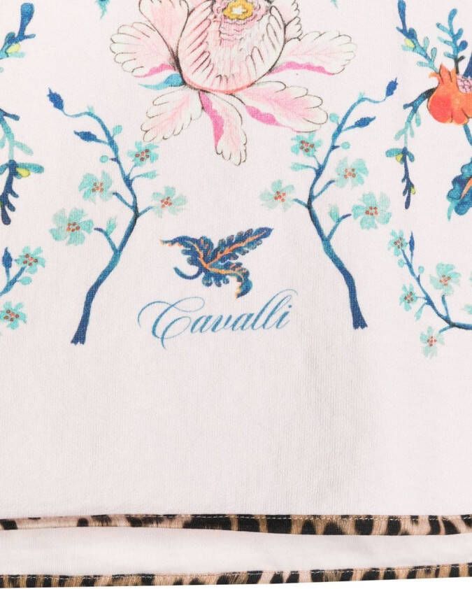 Roberto Cavalli Junior Hoodie met bloemenprint Roze