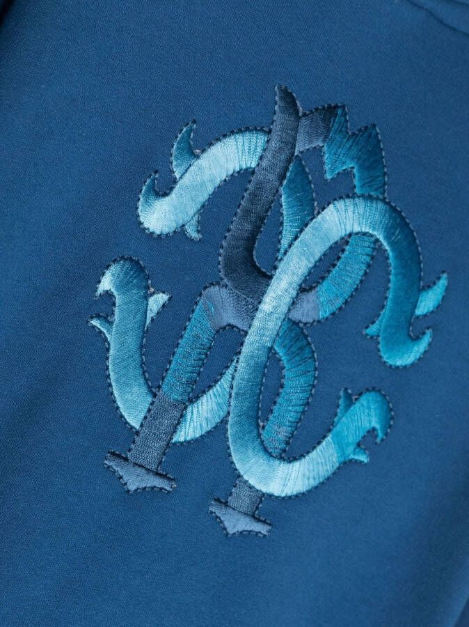 Roberto Cavalli Junior Hoodie met borduurwerk Blauw