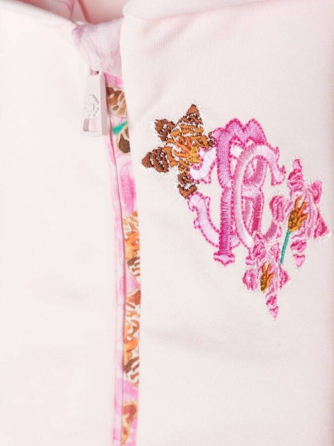 Roberto Cavalli Junior Hoodie met borduurwerk Roze