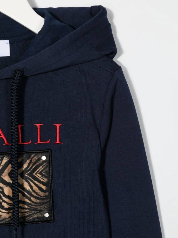 Roberto Cavalli Junior Hoodie met dierenprint Blauw