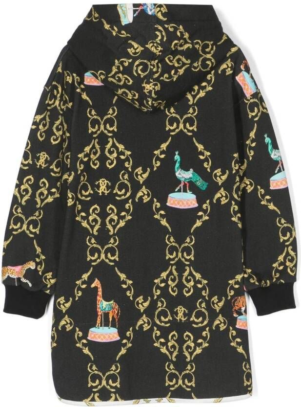 Roberto Cavalli Junior Hoodie met grafische print Zwart
