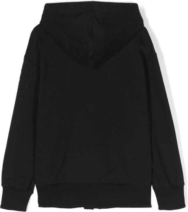 Roberto Cavalli Junior Hoodie met logoplakkaat Zwart