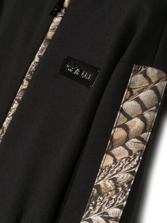 Roberto Cavalli Junior Hoodie met logoplakkaat Zwart