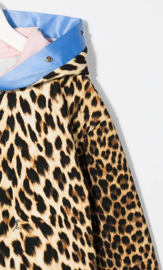 Roberto Cavalli Junior Hoodie met luipaardprint Bruin