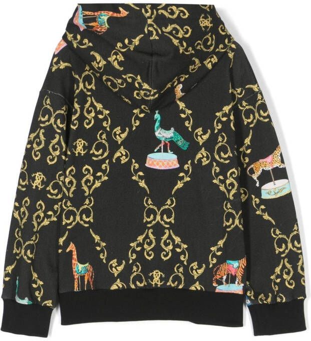 Roberto Cavalli Junior Hoodie met rits Zwart