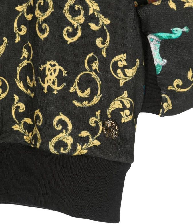 Roberto Cavalli Junior Hoodie met rits Zwart
