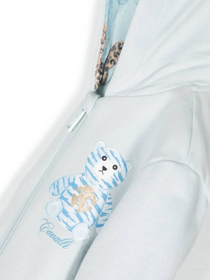 Roberto Cavalli Junior Hoodie met teddybeerprint Groen