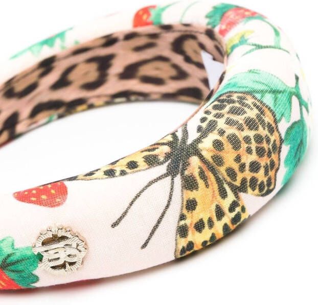 Roberto Cavalli Junior Hoofdband met vlinderprint Roze