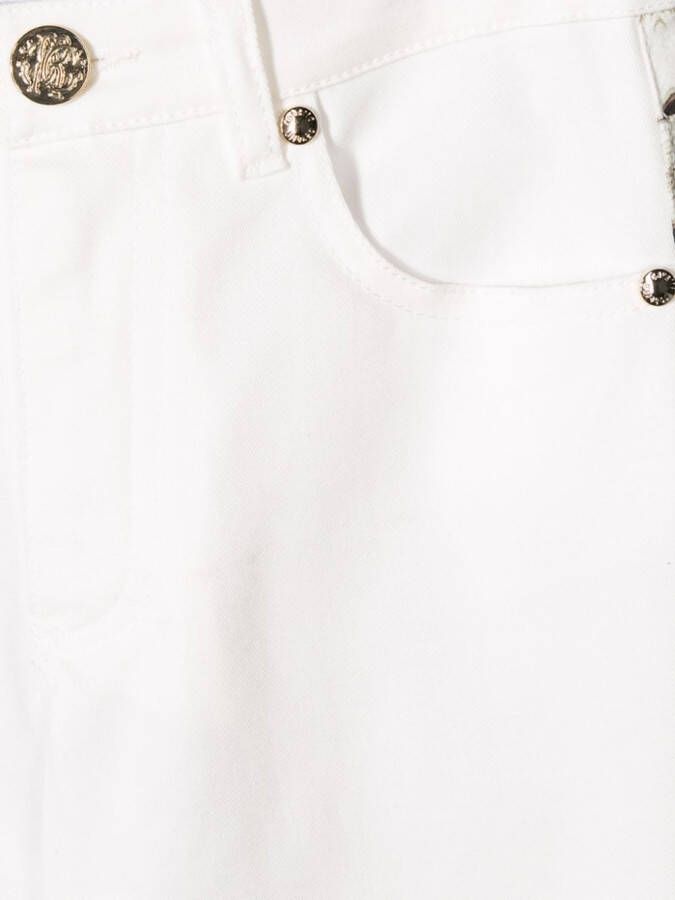 Roberto Cavalli Junior jeans met wit luipaarddessin