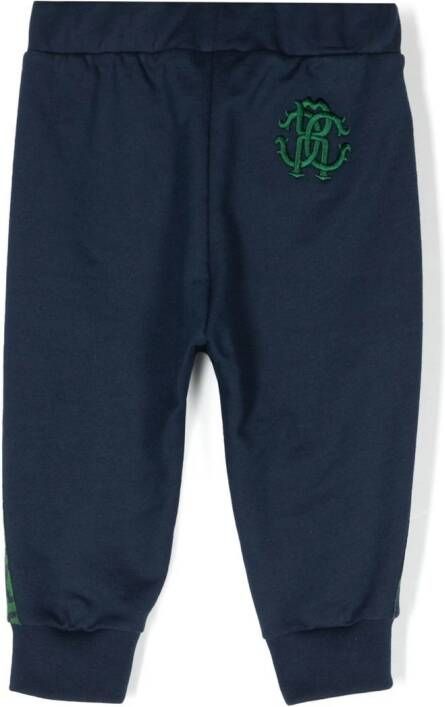 Roberto Cavalli Junior Joggingbroek met logo Blauw