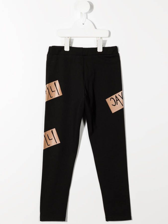 Roberto Cavalli Junior Joggingbroek met logoprint Zwart