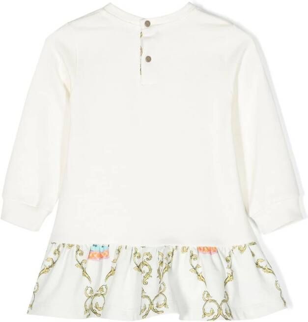 Roberto Cavalli Junior Jurk met barokpatroon Wit