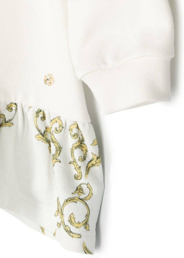 Roberto Cavalli Junior Jurk met barokpatroon Wit