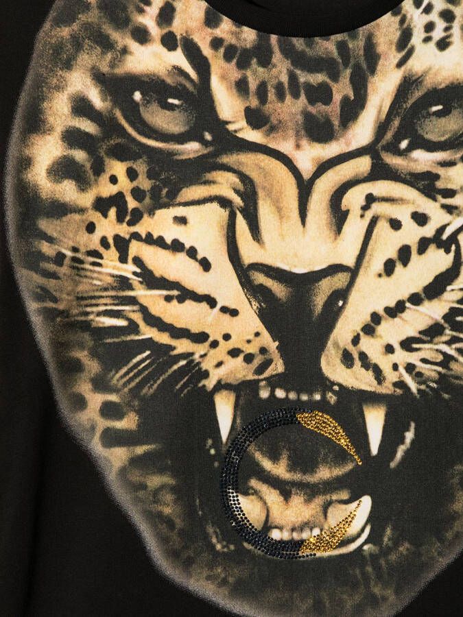 Roberto Cavalli Junior Jurk met dierenprint Zwart