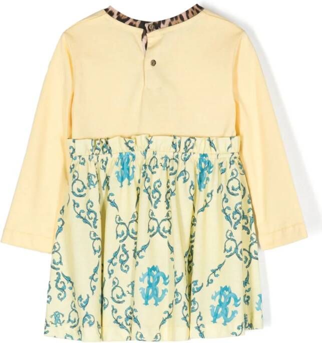 Roberto Cavalli Junior Jurk met lange mouwen Geel