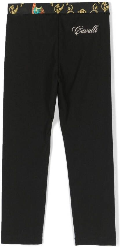 Roberto Cavalli Junior Legging met geborduurd logo Zwart