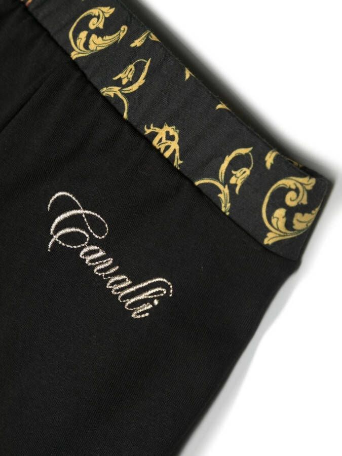 Roberto Cavalli Junior Legging met geborduurd logo Zwart