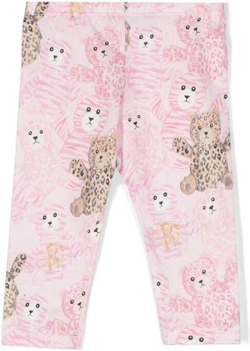 Roberto Cavalli Junior Legging met teddybeerprint Roze