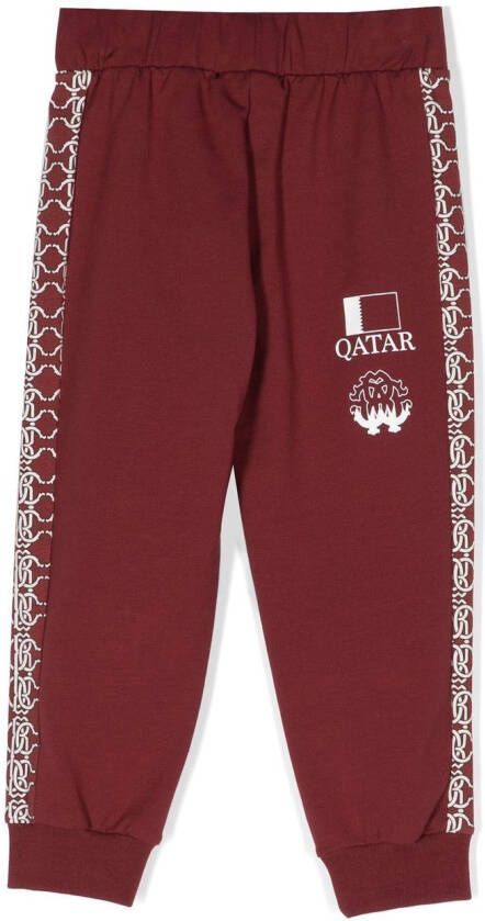 Roberto Cavalli Junior Trainingsbroek met logoprint Rood