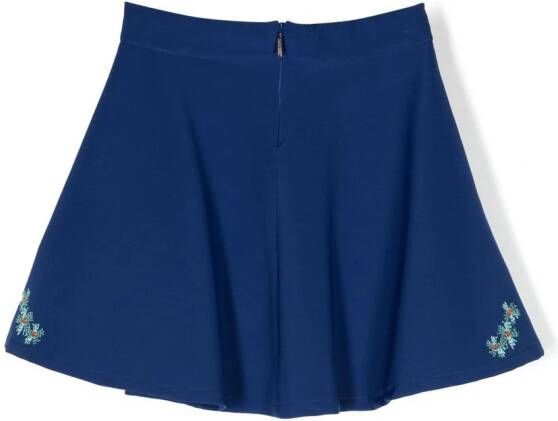 Roberto Cavalli Junior Rok met geborduurde bloemen Blauw