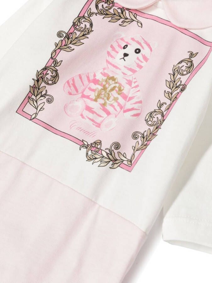 Roberto Cavalli Junior Romper met dierenprint Wit