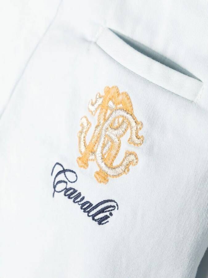 Roberto Cavalli Junior Shorts met monogrampatch Wit