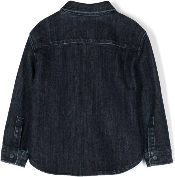 Roberto Cavalli Junior Spijkershirt met geborduurd logo Blauw