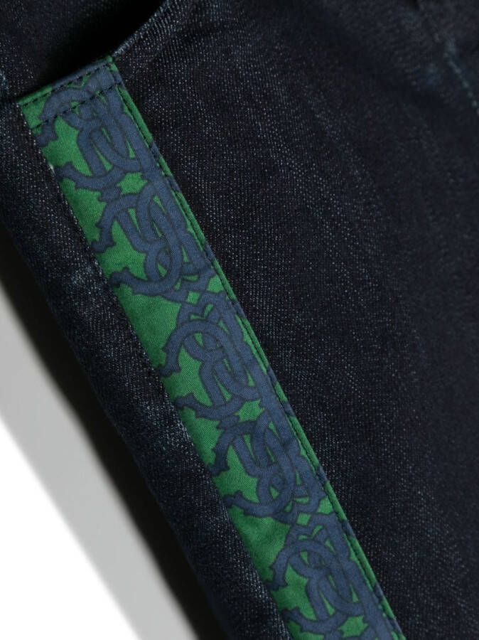 Roberto Cavalli Junior Spijkershorts met geborduurd logo Blauw