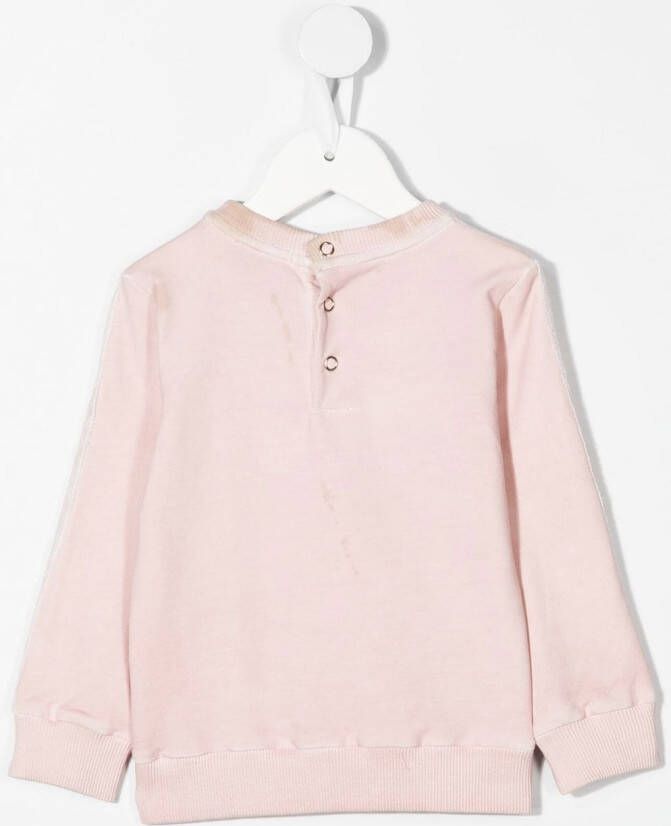 Roberto Cavalli Junior Sweater met geborduurd logo Roze