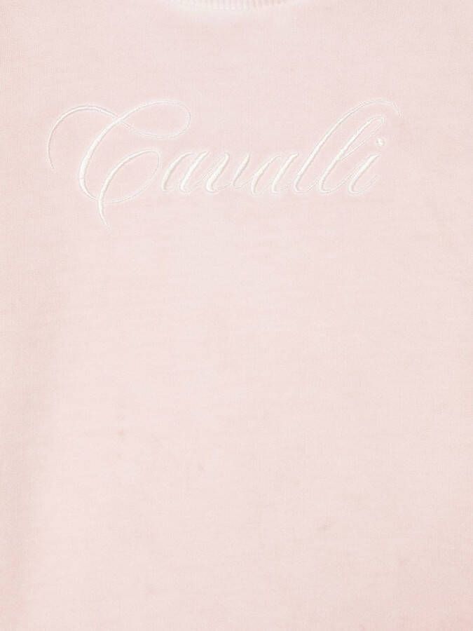 Roberto Cavalli Junior Sweater met geborduurd logo Roze