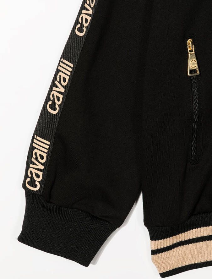 Roberto Cavalli Junior Sweater met logoband Zwart