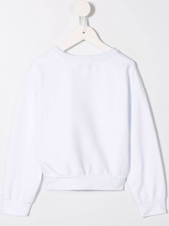 Roberto Cavalli Junior Sweater met logoprint Wit