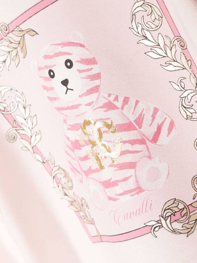 Roberto Cavalli Junior Sweaterjurk met print Roze
