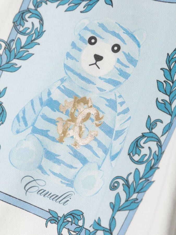 Roberto Cavalli Junior T-shirt met beerprint Wit