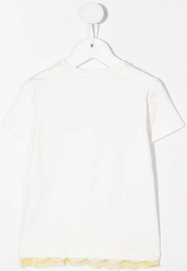 Roberto Cavalli Junior T-shirt met geborduurd logo Wit