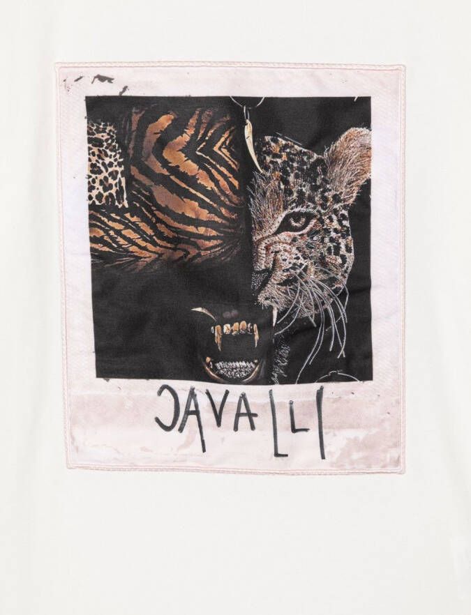 Roberto Cavalli Junior T-shirt met grafische print Wit