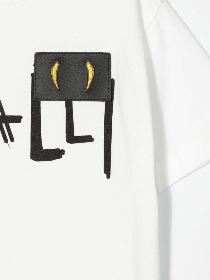 Roberto Cavalli Junior T-shirt met logoprint Wit