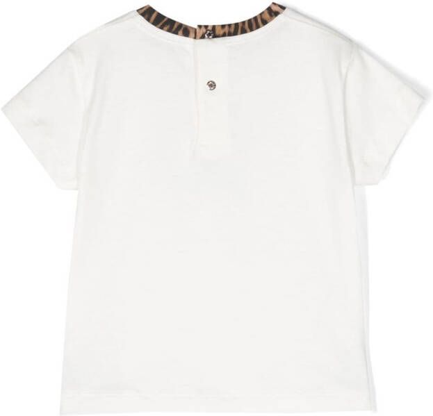 Roberto Cavalli Junior T-shirt met monogramprint Wit