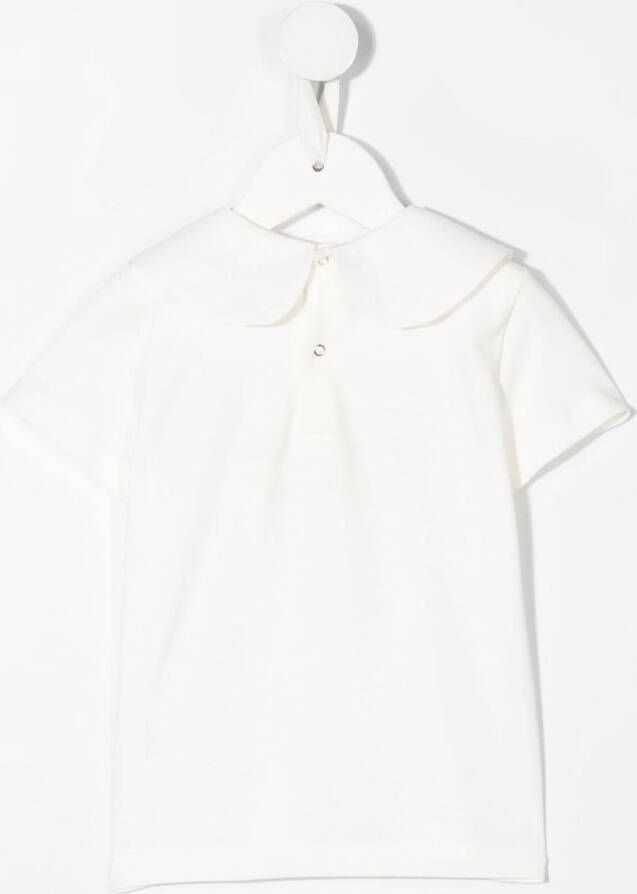 Roberto Cavalli Junior T-shirt met Peter Pan kraag Wit
