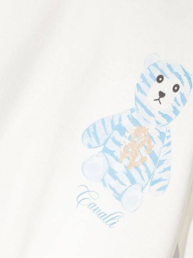 Roberto Cavalli Junior T-shirt met teddybeerprint Wit