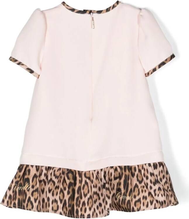 Roberto Cavalli Junior T-shirtjurk met luipaardprint Roze