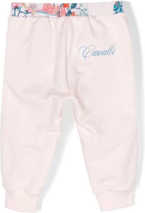 Roberto Cavalli Junior Trainingsbroek met bloemenprint Roze