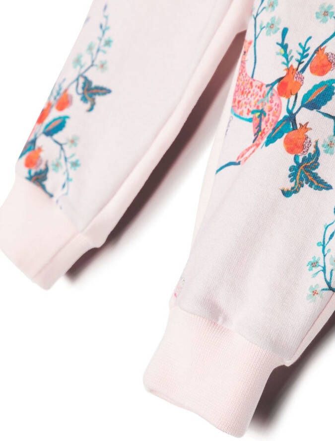 Roberto Cavalli Junior Trainingsbroek met bloemenprint Roze